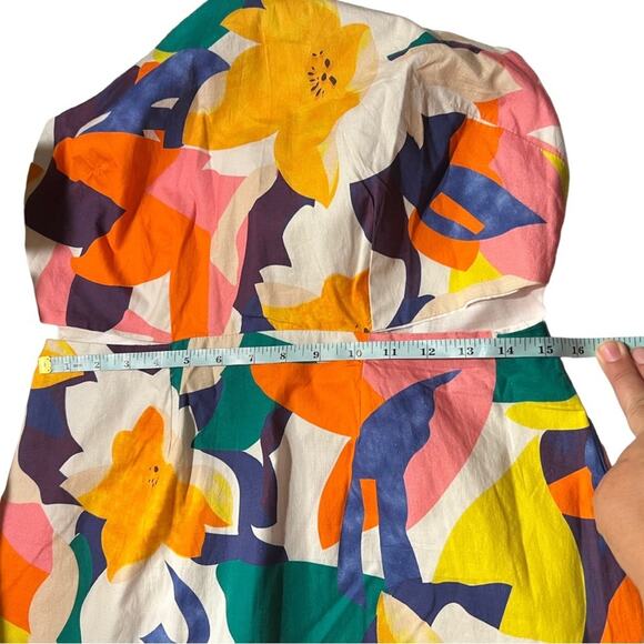 Walter Baker Hemali Midriff Cutout Dress In Citrus Canopy Size 10 - Picture 11 of 14